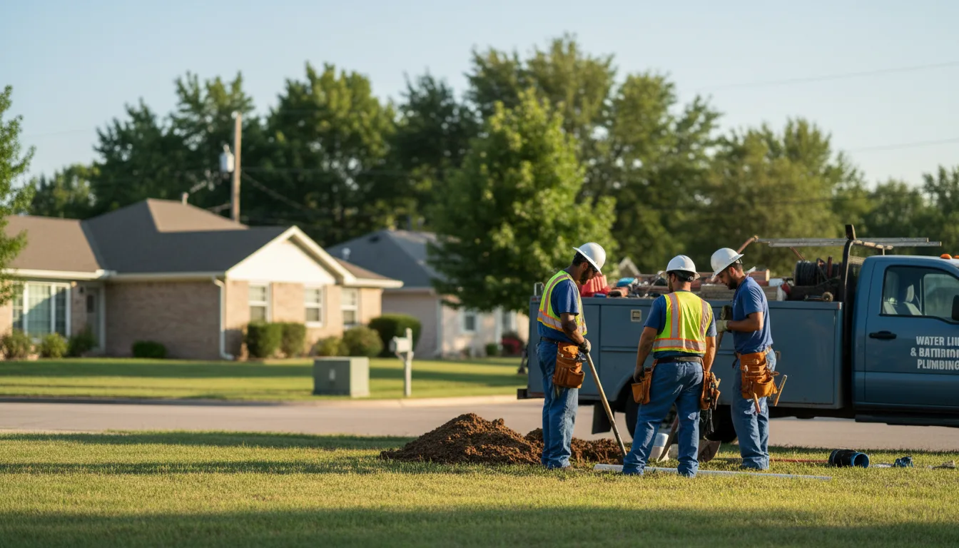 Residential water line and bathroom plumbing service in Deersville, OH